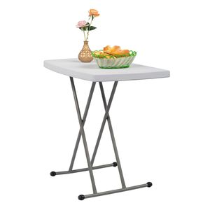 Tavolo da Giardino Sollevabile in Plastica Bianca 76*50*70.5cm - Product Image 6