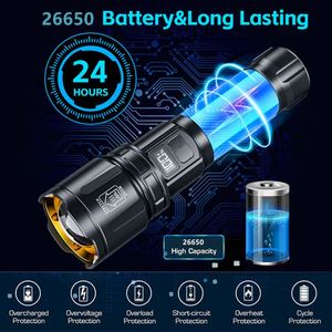 CITICITY <b>LED</b> High Lumen <b>Rechargeable</b> Tactical Flashlight 4 Modes 1000+ Lumens Zoomable Adjustable Focus - Product Image 3