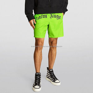 กางเกงขาสั้นชายหาดของผู้ชายแฟชั่นตามสั่งสายรัดเอวยางยืดกระเป๋าด้านข้างลูกไม้ลำลองสีทึบเปลี่ยนสีได้ - Product Image 5