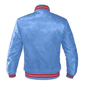 Chaquetas Varsity de Satén Personalizadas para Hombre, con Cuello Alto, Impermeables, Ligeras, con Logotipo Frontal, Estilo Bomber de Béisbol - Product Image 4