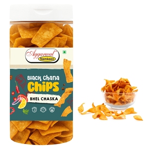 Chips de chana noires saveur Bhel Chaska, collation saine, chips de pois chiches croustillantes, riches en protéines, sans gluten, collation acidulée et croustillante - Product Image 4