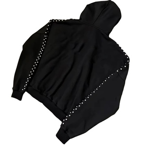 Sweat à capuche pour homme en coton 100% pour l'hiver, sweat à capuche écologique avec logo brodé sur le devant, tissu tricoté 450g, coupe classique - Product Image 3