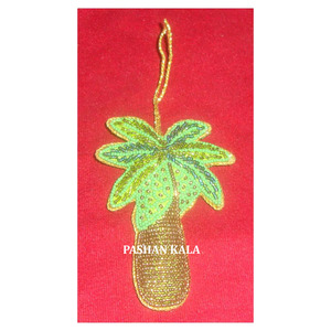Exclusive Beautiful Coconut Tree Shape Golden Color Handmade <b>Christmas</b> Hanging Ornaments and Home Decorative Product - Product Image 1