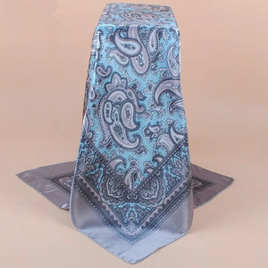 Foulard carré en soie de luxe pour femmes, 90x90cm, foulard en satin, bandana doux, hijab, foulard pour cheveux pour dames - Product Image 6