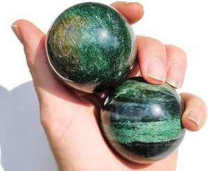 Esferas de Jade Verde Pulido, Decoración Artística Coleccionable, Forma de Esfera, Patrón Natural, Hechas a Mano, Ecológicas, Regalo Promocional - Product Image 1
