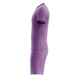 Camiseta de Fútbol de Manga Corta para Hombre, Color Morado, Cuello Redondo, Absorbe la Humedad, Ropa Deportiva de Poliéster, Diseño Sólido para Todas las Temporadas - Product Image 2