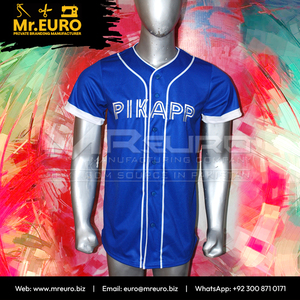 Maillot de baseball finlandais personnalisé par sublimation, unisexe, manches courtes, col en V, fermeture boutonnée sur le devant, 100 % polyester 160g, coupe ample, séchage rapide - Product Image 3