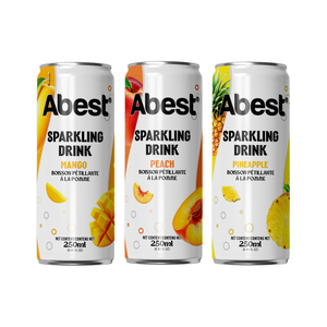 Eau gazeuse aromatisée mangue pêche ananas, boisson gazeuse 330ml en canette aluminium, OEM, marque privée, fournisseur Vietnamien - Product Image 1