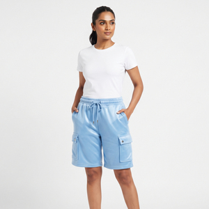 Women's <b>Cargo</b> <b>Shorts</b> With Drawstring Waist And Pockets Casual Terry 100% Polyester <b>Shorts</b> Regular Fit Mid Rise <b>Cargo</b> Women <b>Short</b> - Product Image 1