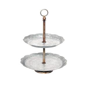 Bandeja de Servicio de Metal Galvanizado de 3 Niveles con Diseño Atractivo y Asa para Decoración del Hogar y Eventos, Ideal para Cupcakes y Postres - Product Image 5