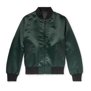 Chaquetas Varsity de Seda Satinada con Cuello Alto y Recubrimiento de Alta Calidad para Hombre, Nueva Llegada, Personalizadas con Botones Rojos, Moda para Exteriores - Product Image 1