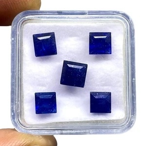 Zafiro Azul Natural de Alta Calidad, Corte Cuadrado de 5-6mm, Gemas Sueltas, Lote de Primera Calidad para Joyería, Precio al por Mayor, Suministro a Granel - Product Image 6