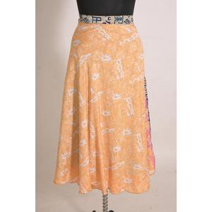 Falda Cruzada de Seda con Estampado Floral Vintage Hecha a Mano para Mujer, Estilo Bohemio de Cintura Media, Largo hasta el Tobillo, para Verano - Product Image 2