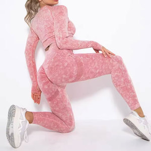 Leggings de yoga taille haute pour femmes, longueur intégrale, design côtelé, tissu extensible doux en spandex, séchage rapide, taille élastique sans couture - Product Image 5