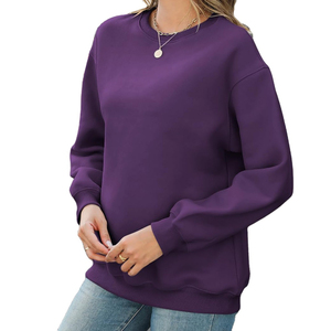 Sweat-shirt décontracté de haute qualité pour femmes, logo brodé personnalisé universel, sweat-shirt à col rond surdimensionné, prix abordable - Product Image 6