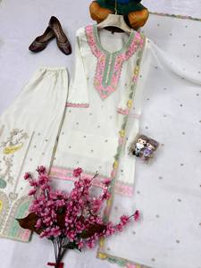 Collection de robes ethniques indiennes pour femmes, broderies lourdes, Gharara Salwar/Palazzo, nouvelle collection pour fêtes et mariages, entièrement cousues - Product Image 4