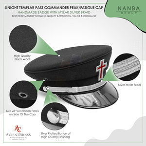 หมวกทหารพรานอัศวินเมสันคุณภาพสูง ประดับตราเงินทำมือ - Product Image 5