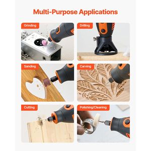 Kit Utensile Rotante da 51 Pezzi, Mini Incisore Elettrico 200W con Cavo, 8000-40000 RPM, Mandrino Universale Multiuso per Fai-da-te - Product Image 6
