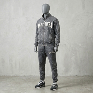 Conjunto Deportivo para Hombre, Color Gris Carbón, Lavado Ácido, con Cierre, Sudadera Bordada, Pantalones Jogger, Ropa Deportiva, Casual - Product Image 3