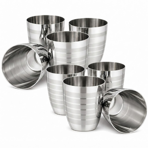 Verre à double paroi en acier inoxydable martelé, incassable, pour bar, restaurant, camping en plein air, vaisselle de bar - Product Image 4