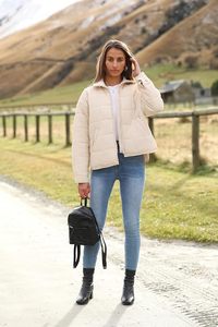 Women's Lightweight <b>Packable</b> Hooded Winter Quilted Puffer <b>Jacket</b> Detachable Sleeves Hat Zipper Closure Waterproof Wool - Product Image 4