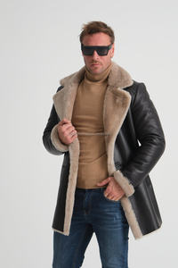 Veste bomber en toile de style motard pour homme, en cuir de vache, imperméable, avec logo personnalisé, de haute qualité, pour l'hiver - Product Image 3