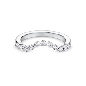 Anillo de boda curvo con diamantes redondos cultivados en laboratorio de 0.8 quilates en oro amarillo, blanco, rosa y platino de 18 quilates - Product Image 1