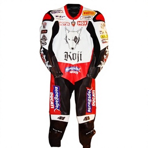 Traje de Carreras WSBK Noriyuki Haga Ducati 1 Pieza de Cuero Vacuno/Canguro para Moto de Pista/Conducción/Monos/Mono de Motociclista para Nivel Profesional - Product Image 1