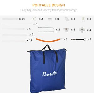 ชุดอุปกรณ์ฝึกสุนัขแบบปรับได้ 8 ชิ้น พร้อมห่วงกระโดด เสาสำหรับฝึกความคล่องตัว กล่องหยุดพักแบบสี่เหลี่ยม และนกหวีด - Product Image 6