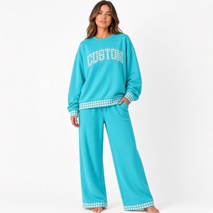 Conjunto de Ropa Deportiva Suave para Mujer, Sudadera Premium con Cuello Redondo y Pantalones Rectos a Juego, Servicio OEM Personalizado, Pedidos de Ropa al por Mayor - Product Image 6