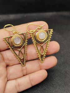 Bijoux de haute qualité en laiton plaqué or avec pierres précieuses, bijoux en or vermeil plaqué or avec pierres précieuses en quartz rose, bijoux fins - Product Image 3