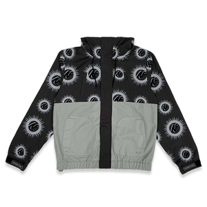 Conjunto de Chaqueta Bomber Estampada para Hombre, Pantalones Deportivos Grises Resistentes al Viento, Ropa Deportiva Casual de Otoño, Corte Regular, Material de Poliéster - Product Image 2