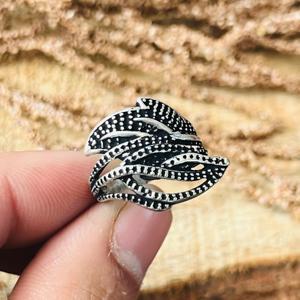 Bague Vintage Bohème à Pois Tribaux en Laiton pour Femme, Plaqué Argent, Motif Ethnique, Cadeau de Mariage et Fiançailles, Bijou de Doigt, Vente en Gros - Product Image 6