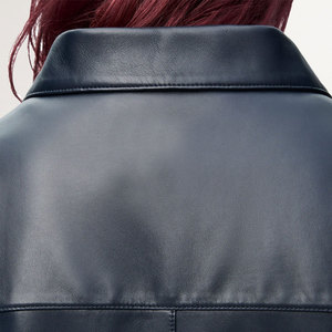 Chemises en cuir 100% pour hommes, dernier design, manches courtes, haute qualité, respirantes, imperméables, col montant, hiver, couleurs personnalisées, OEM - Product Image 5