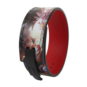 Ceinture de musculation réglable en cuir de vachette avec motif éclair, couleur bleue, unisexe, soutien lombaire pour l'entraînement en force - Product Image 3