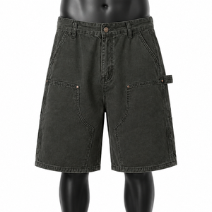 Pantalones Cortos Vaqueros Extra Grandes Personalizados para Hombre, Estilo Vintage, Lavados, Holgados, Informales - Product Image 1