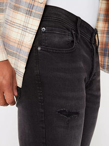 Jeans en denim pour hommes prêts à être expédiés, coupe slim, pantalons skinny pour hommes, jeans pour hommes avec poche croisée, 4 nuances, designs tendance - Product Image 6
