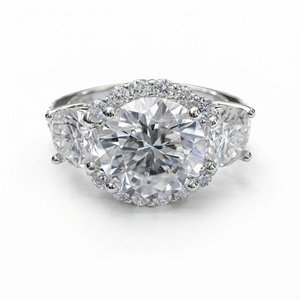 Anillo de Compromiso de Lujo de Plata de Ley 925 Chapado en Oro de 18k/Chapado en Rodio con Moissanita Creada en Laboratorio, Anillo de Boda Ovalado Unisex - Product Image 4