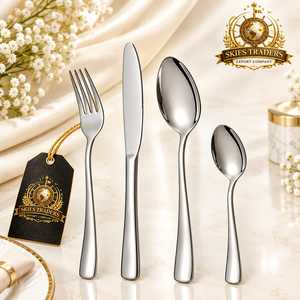 Ensemble de couverts en or, couverts de luxe en acier inoxydable, ustensiles de cuisine, vaisselle de table, fourchette, cuillère, couteau, plaqué or - Product Image 5