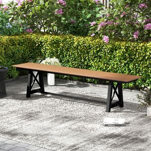 Panca da Esterno in HDPE per 3/4 Persone con Telaio in Metallo, Prodotto per Arredo Giardino - Product Image 2