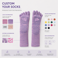 Chaussettes de Pilates personnalisées à bout ouvert, antidérapantes pour le yoga, avec revers élastique et tissu doux pour femmes, idéales pour le yoga, le Pilates, l'entraînement et le fitness (ODM)