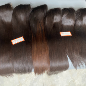 Bone Straight Silky 12A Extensiones de cabello brasileño crudo virgen Precio al por mayor Color negro natural para peluca frontal de encaje - Product Image 1