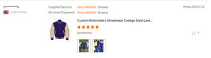 Custom Embroidery Winter Streetwear College Style Leather Varsity Jacket Woolen Fabric Breathable Windproof Eco-Friendly Button - Product Image 6