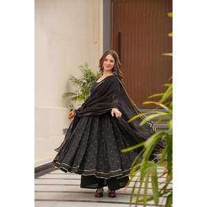 Robe Anarkali de créateur-Bas et Dupatta pour fête Taille XS - Product Image 3