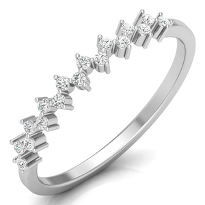 Anillo de Eternidad de Oro Sólido de 14k, 18k y 22k con Diamantes Cultivados en Laboratorio CVD HPHT, Estilo Zig Zag, Anillo de Bodas para Mujer, Últimos Productos 2025 - Product Image 3