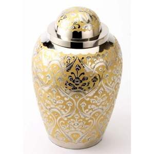 Urne funéraire en métal gravée à la main de luxe pour cendres d'adultes, grande urne commémorative décorative pour restes humains - Product Image 4