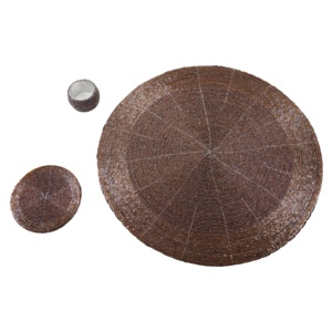 Sous-verre perlé fait main blanc et doré très demandé, avec anneau de serviette perlé et tapis perlé fait main pour table à manger - Product Image 4