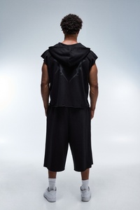 Pullover <b>Hoodie</b> Men's <b>Sleeveless</b> Polyester/Cotton Casual Style Hooded Top With Pocket Detail Soft Fabric Relaxed Fit Street Wear - Product Image 6