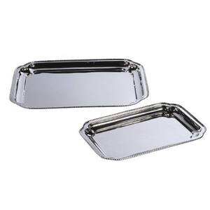 Bandeja de Servicio Decorativa Hecha a Mano de Metal para Restaurante y Hotel, Rectangular con Asas Laterales - Product Image 1