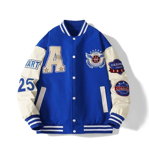 Trending Custom Men's Custom High Street Style Wool Blend Baseball Jacket With embroidery patch <b>work</b> for Winter Season - Product Image 3